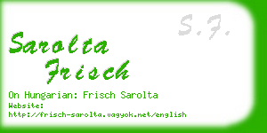 sarolta frisch business card